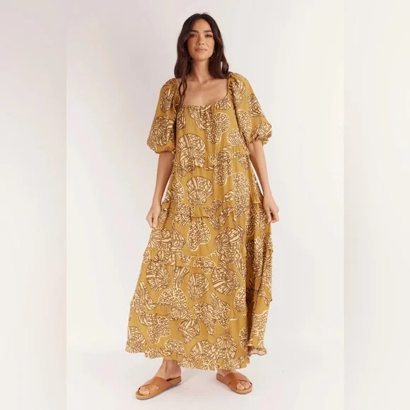 chinese dress ladies Joelle Printed Collared Maxi Dress with Tie – COCO + CARMEN